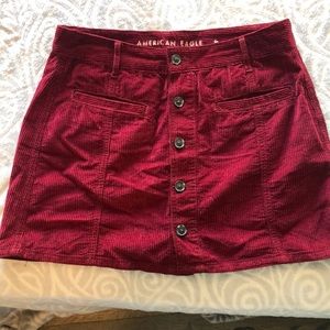 Burgundy mini skirt